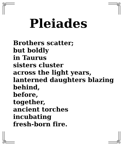 Poem "Pleiades"