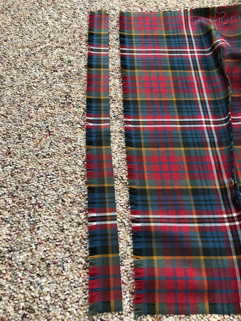 Edge of kilt with fringe plus an extra strip of fringe